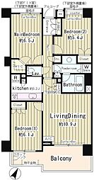 上野毛パーク・ホームズアダージオ 3LDKの間取図画像