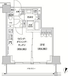 パークハビオ渋谷本町レジデンス 1LDKの間取図画像