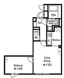 グランパセオ駒場東大前 1LDKの間取図画像