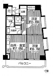 ロイヤルプラザ中野 2DKの間取図画像