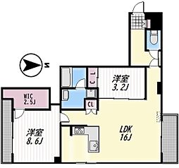 ジャパンハイツ方南 2LDKの間取図画像