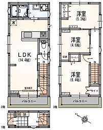 アルマコート中野 3LDKの間取図画像