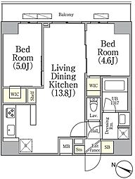 ASYLCOURT三軒茶屋 2LDKの間取図画像
