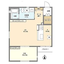 サンフラット 1LDKの間取図画像