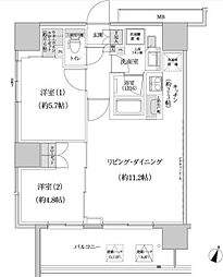 パークハビオ渋谷本町レジデンス 2LDKの間取図画像