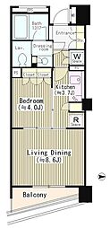 パークリュクス三宿 1LDKの間取図画像