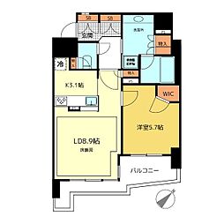 藤和シティホームズ中野弥生町クレーデルコート 1LDKの間取図画像