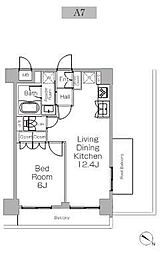 プラウドフラット三軒茶屋2 1LDKの間取図画像