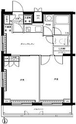 ルーブル中野坂上弐番館 2DKの間取図画像