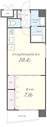 ビーコンヒル東松原 1LDKの間取図画像