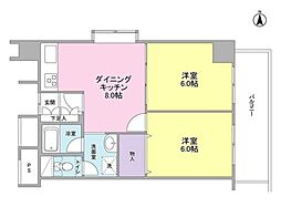 ファーストシティ上落合 2DKの間取図画像