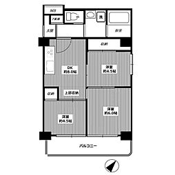 ダイアパレス三軒茶屋 3DKの間取図画像