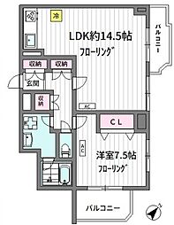 ドゥーム・コスメケア 1LDKの間取図画像