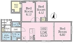 コリーヌ駒場池尻 3LDKの間取図画像