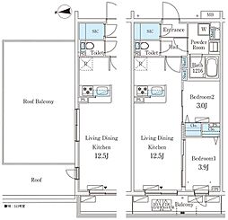 テラス杉並方南町 2LDKの間取図画像