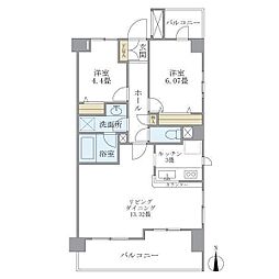 プレミアコンフォート高井戸 2LDKの間取図画像