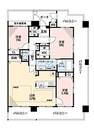 デュオプレステージ明石魚住パラーシオ 3LDKの間取図画像