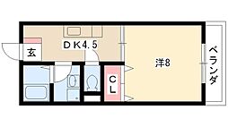 SUN　CREST 1階1DKの間取り
