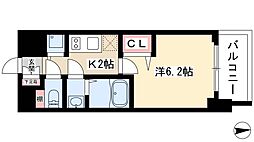 プレサンス金山コネクト 1Kの間取図画像