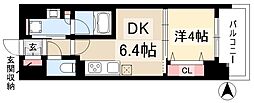 プレサンス　ロジェ　名古屋駅前 14階1DKの間取り
