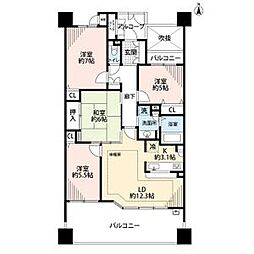 アザレアガーデン中村 2階4LDKの間取り