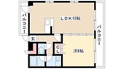 エクセル富士 1LDKの間取図画像