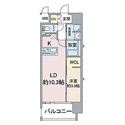 Thames garden place 10階1LDKの間取り