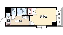 シティライフ名駅(竹橋町) 6階1Kの間取り