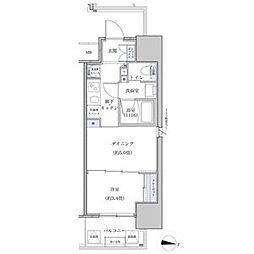 パークアクシス名古屋山王橋 12階1DKの間取り