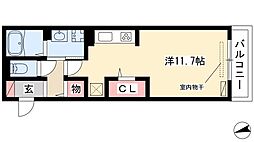 D-room松葉 3階ワンルームの間取り