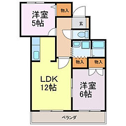 NOAH21 3階2LDKの間取り