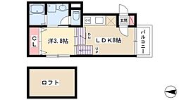 Hershey 1階1LDKの間取り