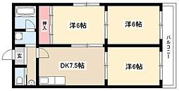 宮田ビル 4階3DKの間取り