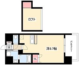 ライジングコート名古屋駅前東 11階ワンルームの間取り