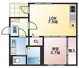 ラフテルR・Y 1階1LDKの間取り