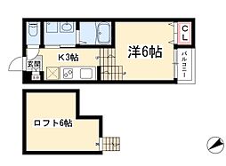 アモール枇杷島 1階1Kの間取り