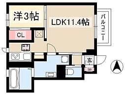 テディハウス大治 1階1LDKの間取り