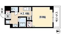 サン・名駅南ビル 11階1Kの間取り