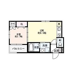 Stage K 向島 1階1LDKの間取り
