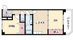 ベルウッド名駅 6階2LDKの間取り