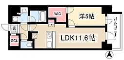 プレサンス丸の内サージュ 15階1LDKの間取り