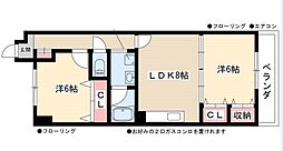 ベルウッド名駅 2階2LDKの間取り