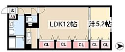 クレストタップ名古屋ウエスト 1階1LDKの間取り