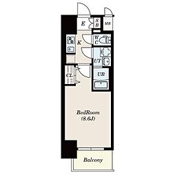 S-RESIDENCE金山West 4階1Kの間取り