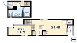 LIBRE名古屋 2階ワンルームの間取り