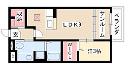 シュティル　ブリーゼ 1階1LDKの間取り