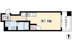パークアクシス名駅南 5階ワンルームの間取り