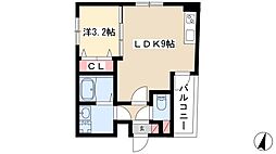 MOVE八田EAST 3階1LDKの間取り