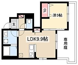 カサ　デ　クラシオン 1階1LDKの間取り