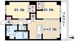 リセス　ヴィレッジ 2階2DKの間取り